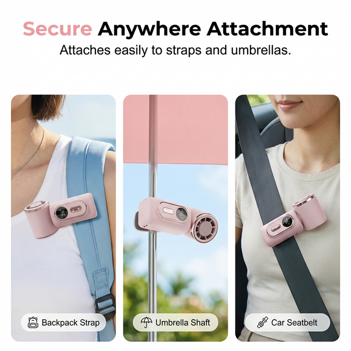 Portable Clip-On Fan with LED Display | Kalsten