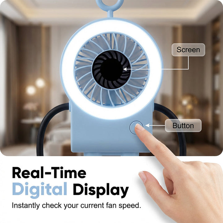 Flexible Robot Desk Fan with LED Light | Kalsten