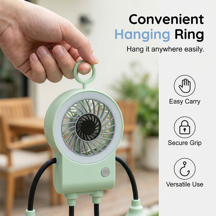 Flexible Robot Desk Fan with LED Light | Kalsten