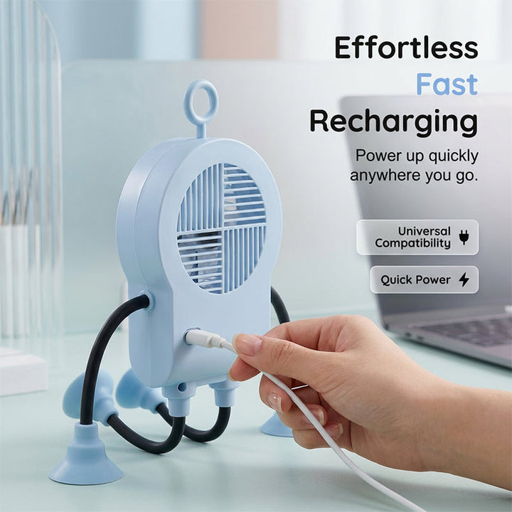 Flexible Robot Desk Fan with LED Light | Kalsten