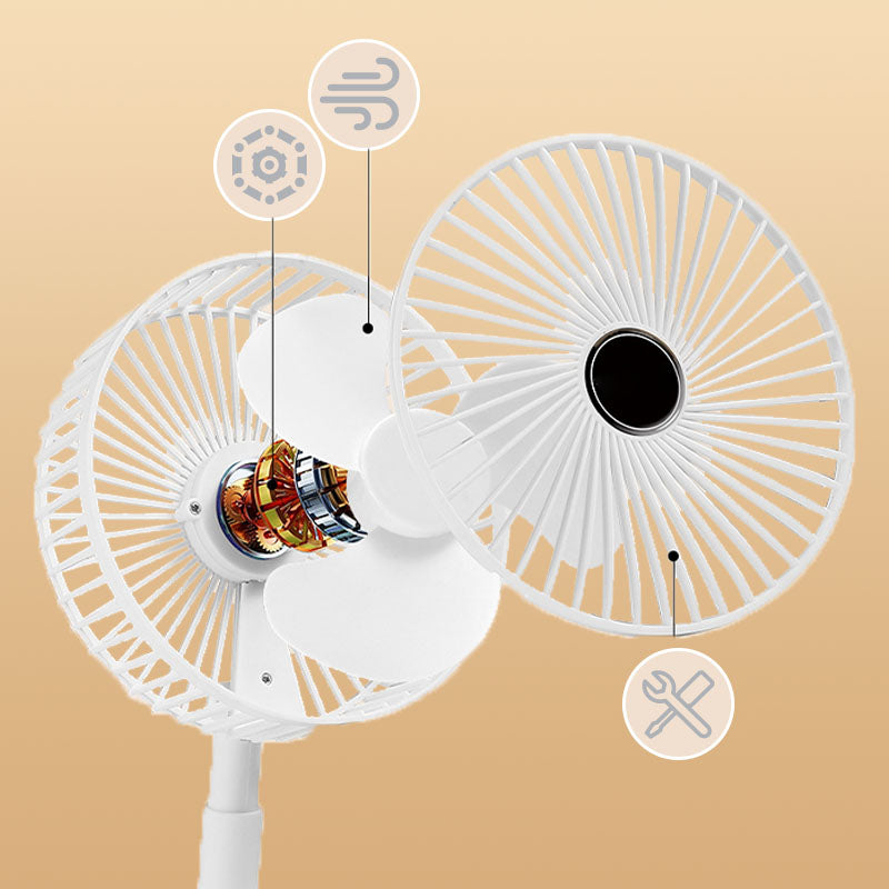 Rechargeable, foldable USB telescope fan – quiet, 180° adjustable, 4 speed levels, portable ✨ | Kalsten