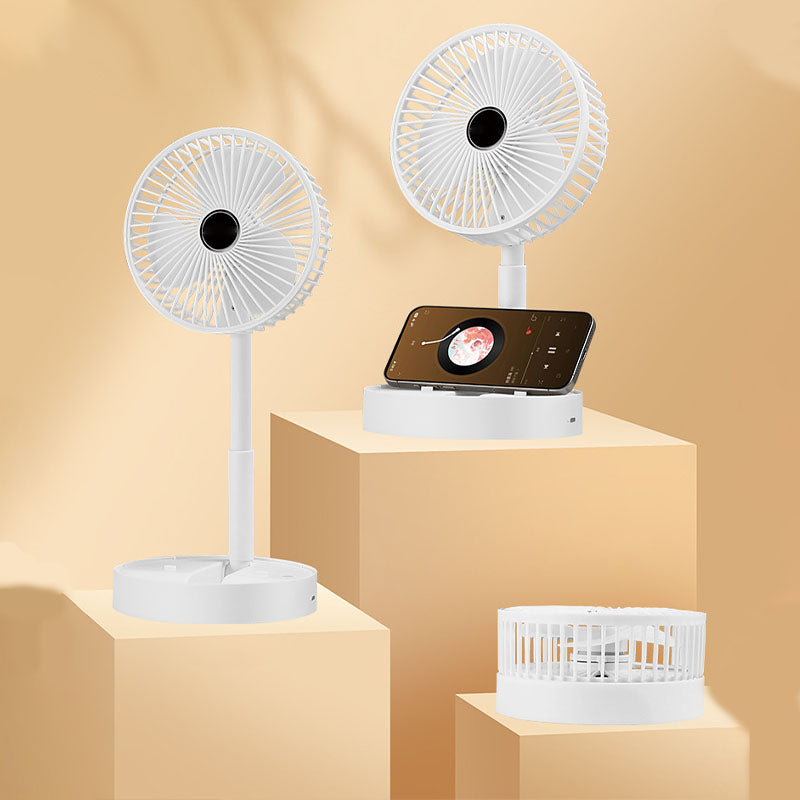 Rechargeable, foldable USB telescope fan – quiet, 180° adjustable, 4 speed levels, portable ✨ | Kalsten