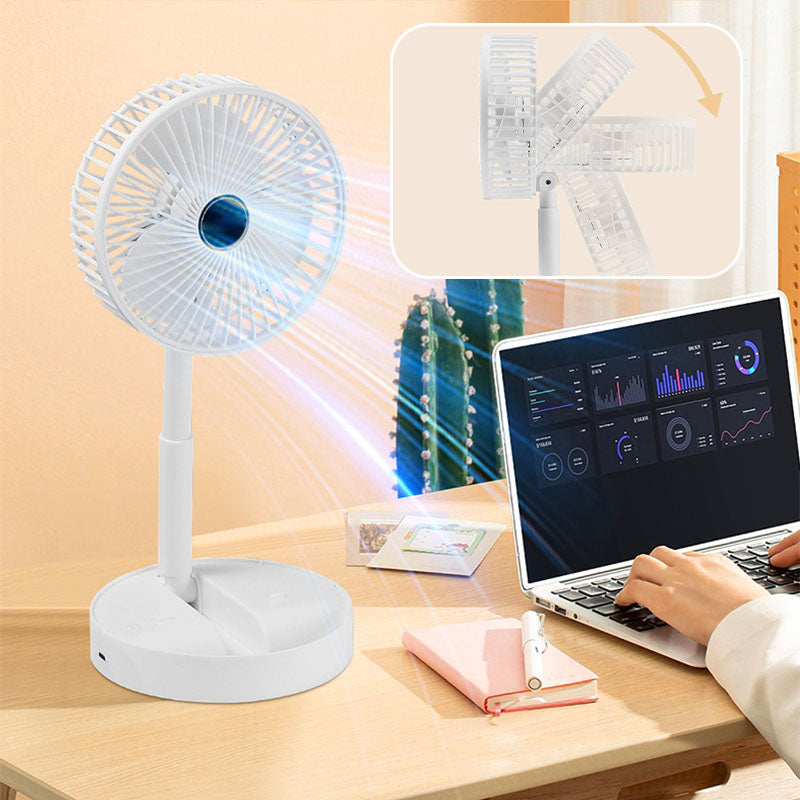 Rechargeable, foldable USB telescope fan – quiet, 180° adjustable, 4 speed levels, portable ✨ | Kalsten