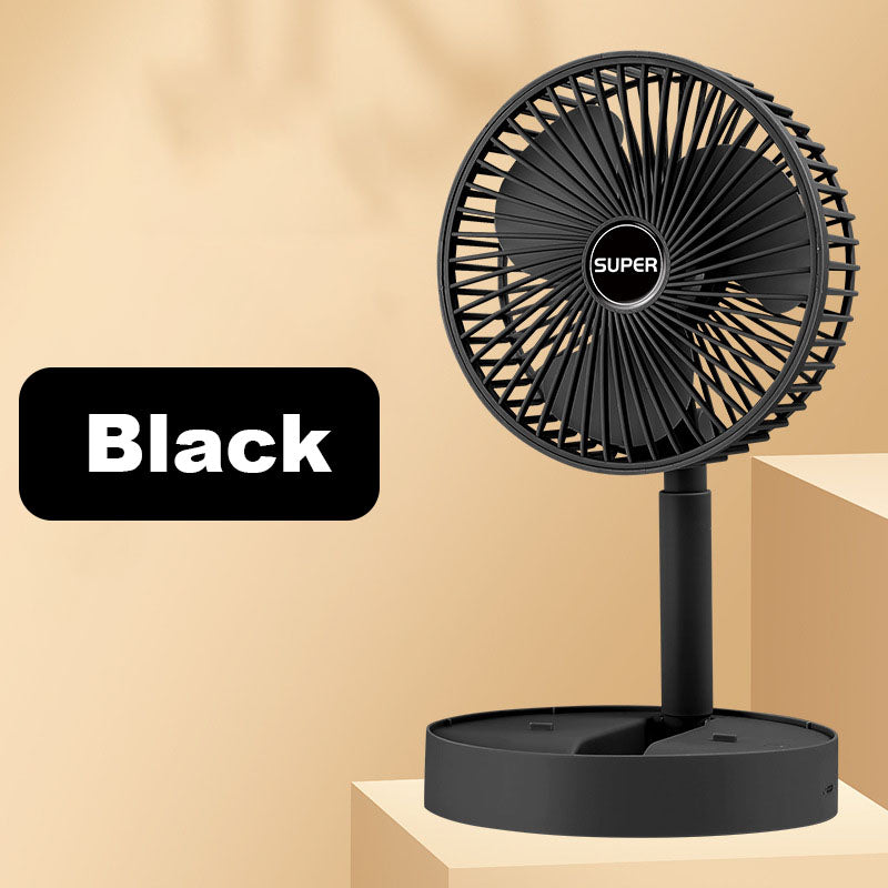 Rechargeable, foldable USB telescope fan – quiet, 180° adjustable, 4 speed levels, portable ✨ | Kalsten