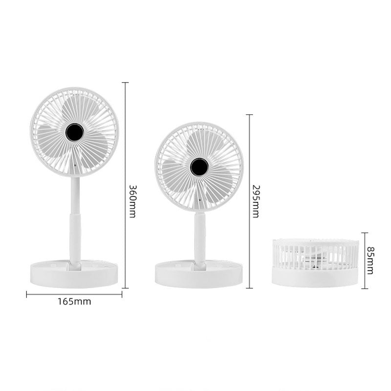 Rechargeable, foldable USB telescope fan – quiet, 180° adjustable, 4 speed levels, portable ✨ | Kalsten