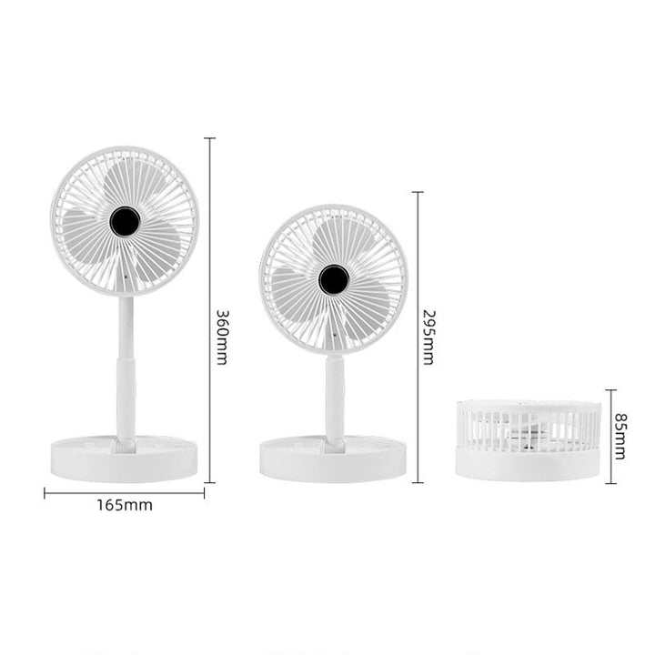 Rechargeable, foldable USB telescope fan – quiet, 180° adjustable, 4 speed levels, portable ✨ | Kalsten