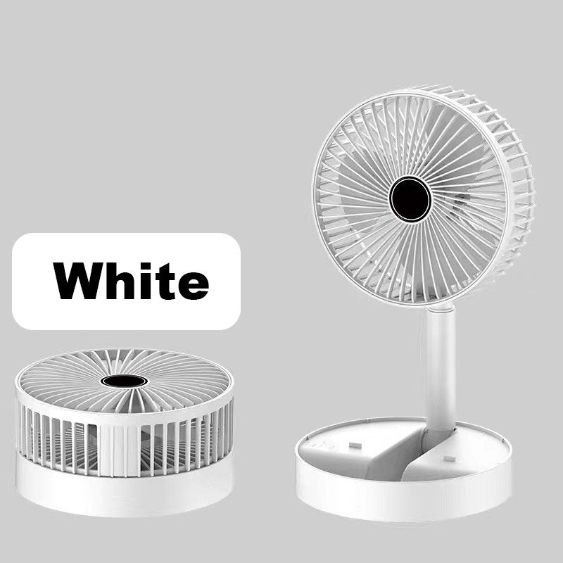 Rechargeable, foldable USB telescope fan – quiet, 180° adjustable, 4 speed levels, portable ✨ | Kalsten