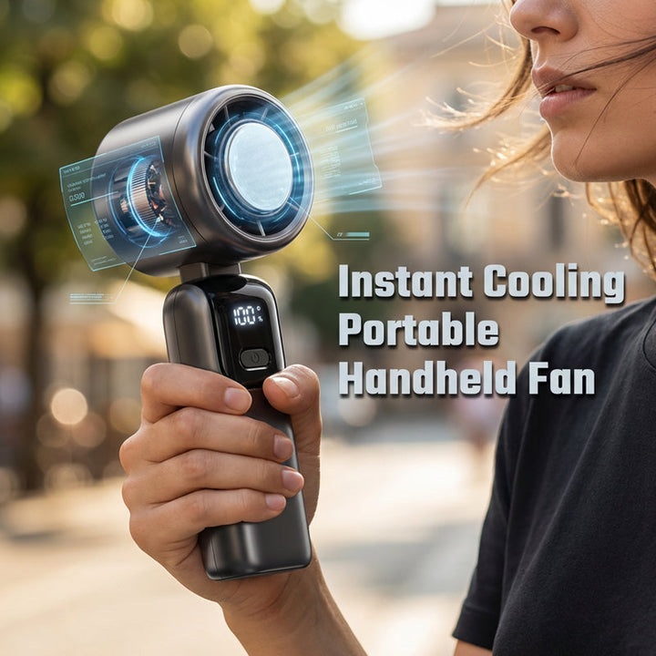 Portable High-Speed Handheld Fan with Ice Cooler | Kalsten