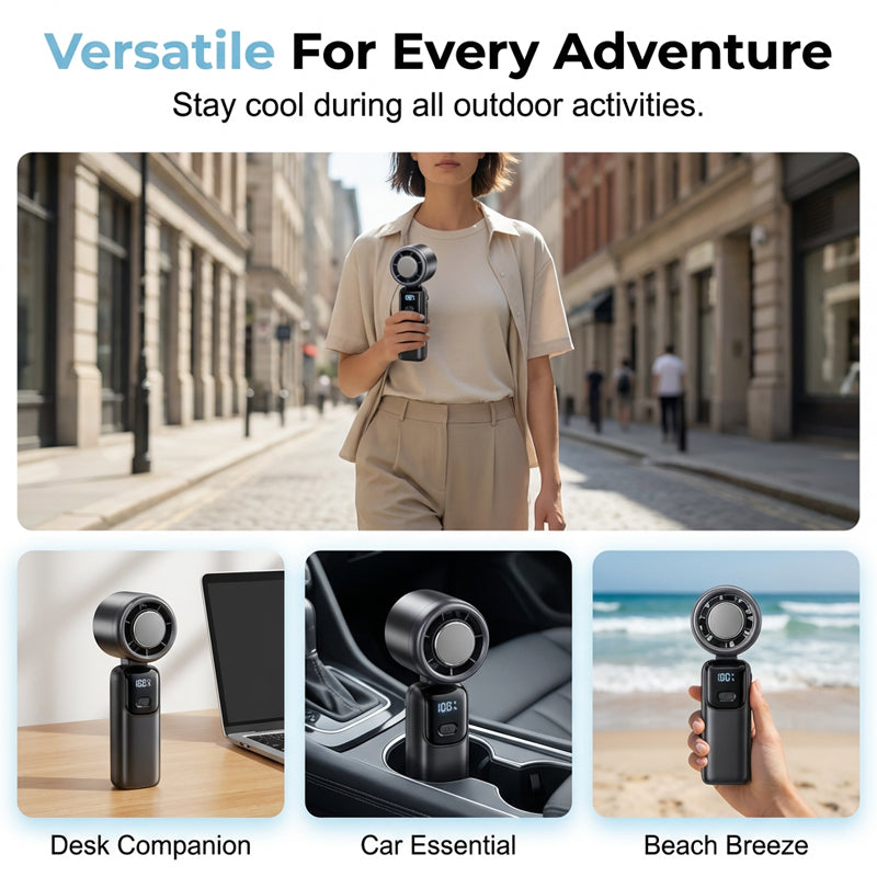 Portable High-Speed Handheld Fan with Ice Cooler | Kalsten
