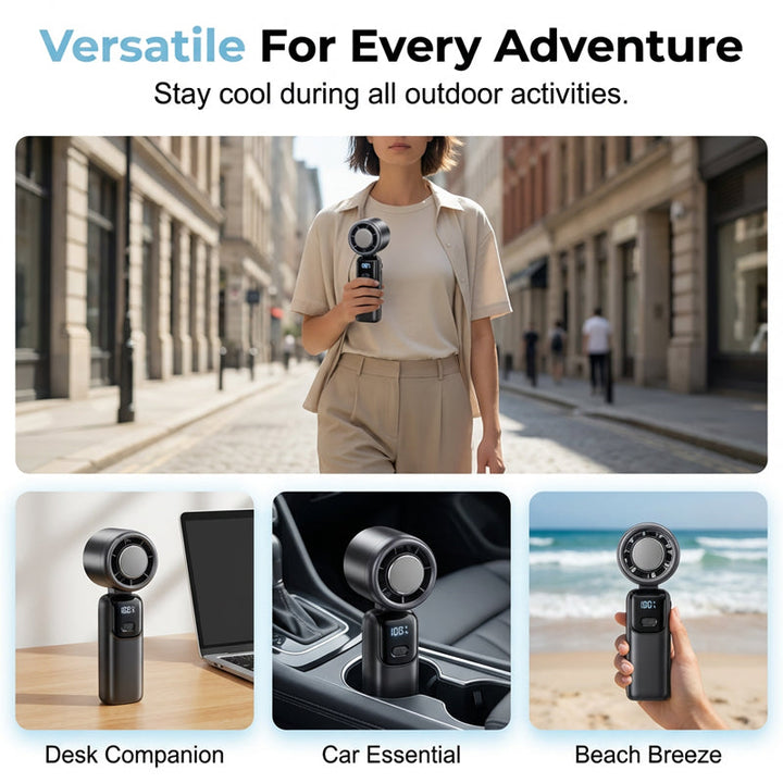 Portable High-Speed Handheld Fan with Ice Cooler | Kalsten