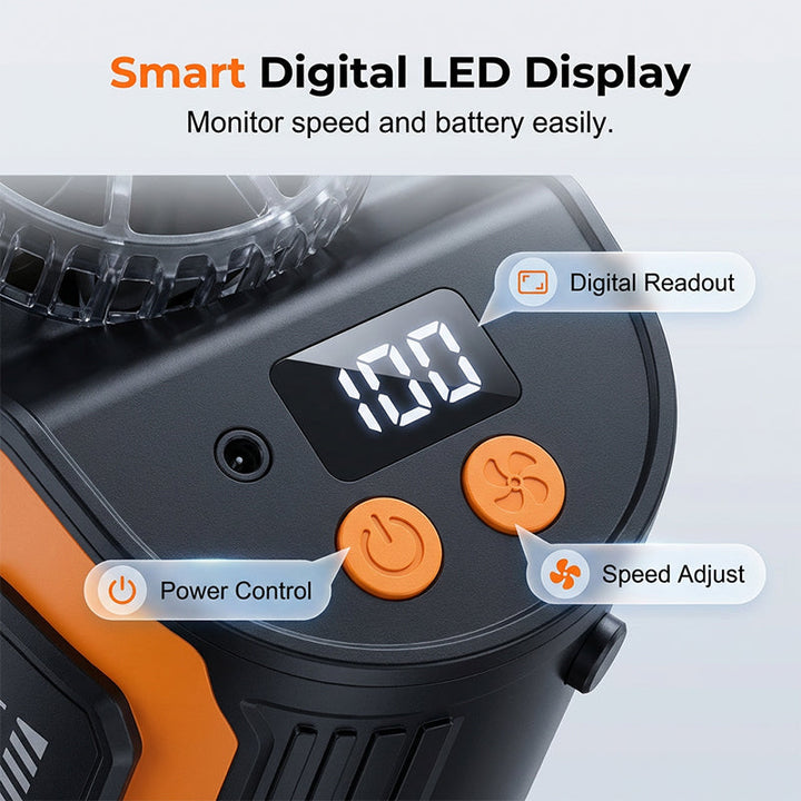 Portable Car Clip On Fan with LED Display | Kalsten
