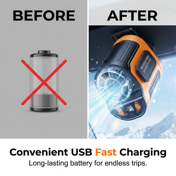 Portable Car Clip On Fan with LED Display | Kalsten