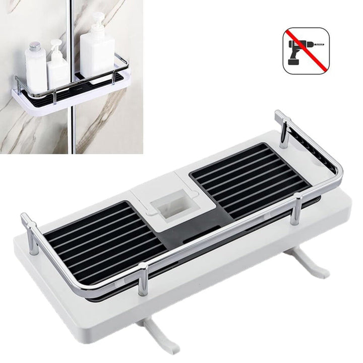 Bathroom Shelf Caddy for Shower Rail, No Drilling Pole Shower Storage Rack Holder | Kalsten