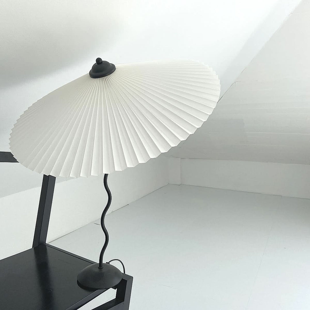 Squiggle Umbrella Table Lamp – Modern Twirl Design with Chrome Finish | Kalsten