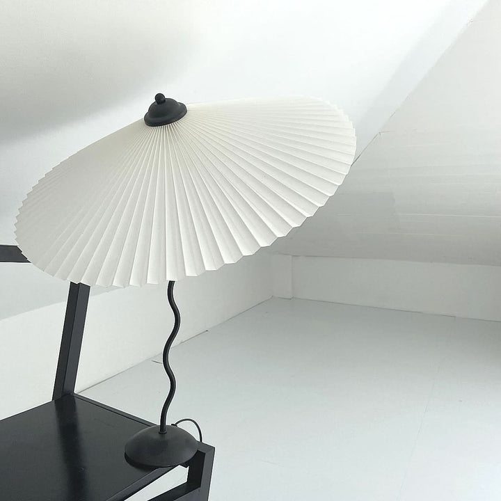Squiggle Umbrella Table Lamp – Modern Twirl Design with Chrome Finish | Kalsten