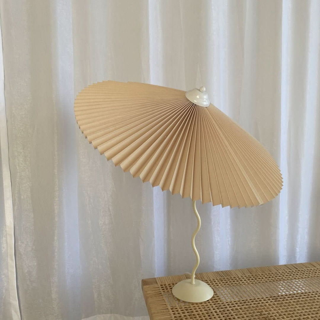 Squiggle Umbrella Table Lamp – Modern Twirl Design with Chrome Finish | Kalsten