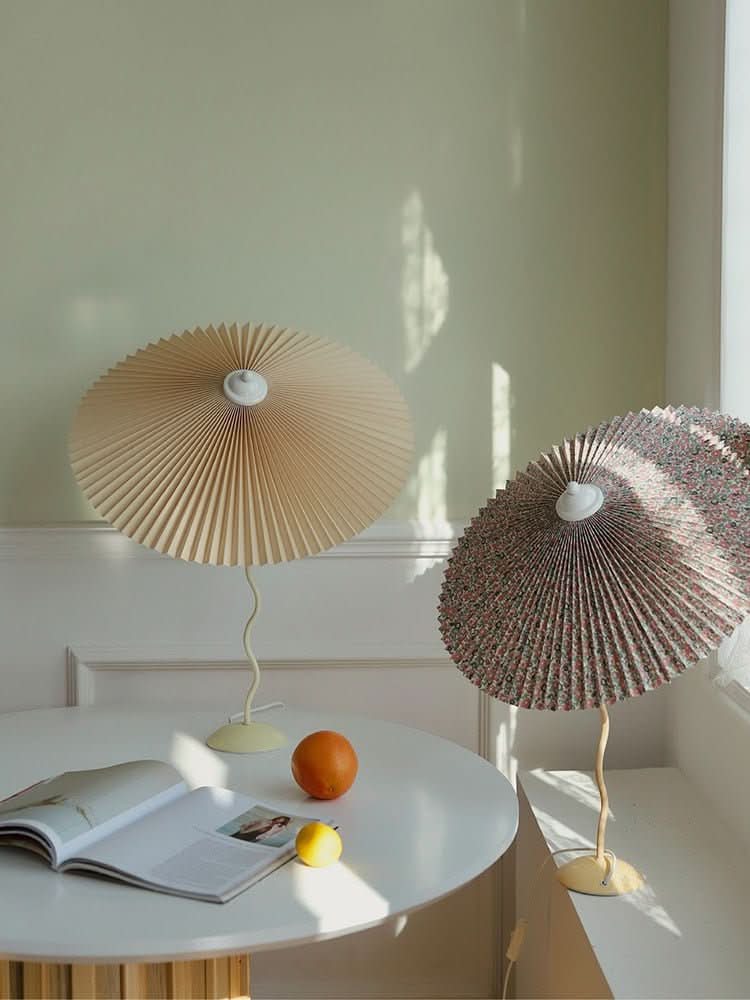 Squiggle Umbrella Table Lamp – Modern Twirl Design with Chrome Finish | Kalsten