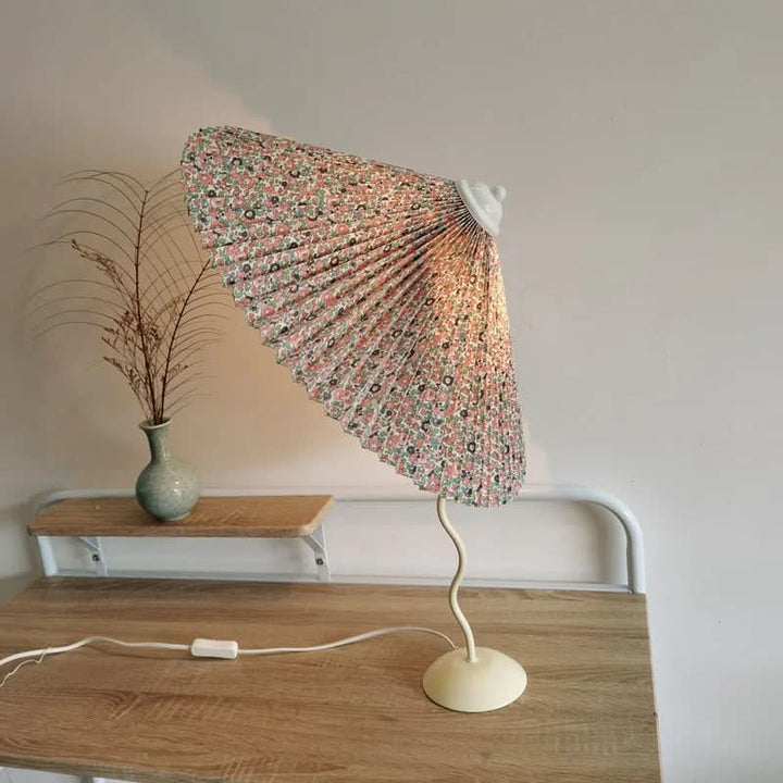 Squiggle Umbrella Table Lamp – Modern Twirl Design with Chrome Finish | Kalsten
