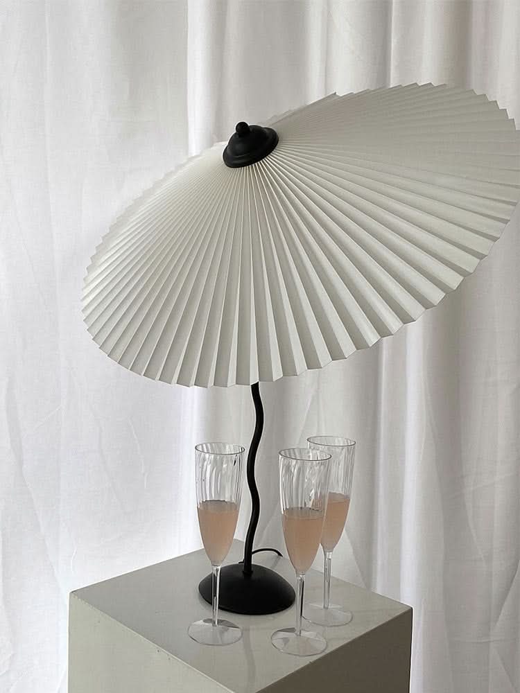 Squiggle Umbrella Table Lamp – Modern Twirl Design with Chrome Finish | Kalsten