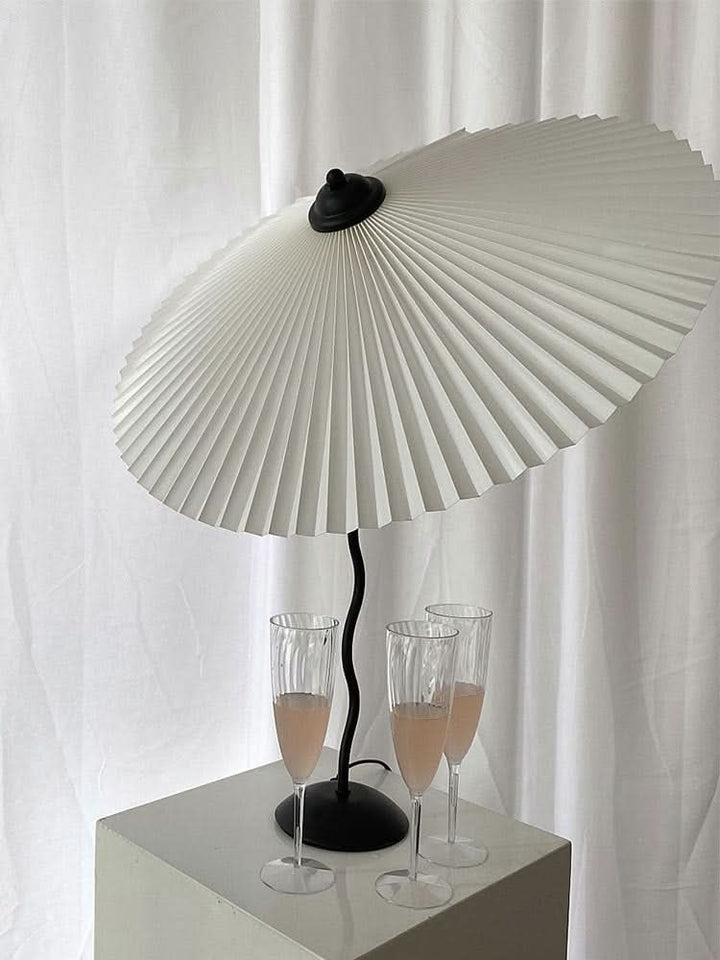 Squiggle Umbrella Table Lamp – Modern Twirl Design with Chrome Finish | Kalsten