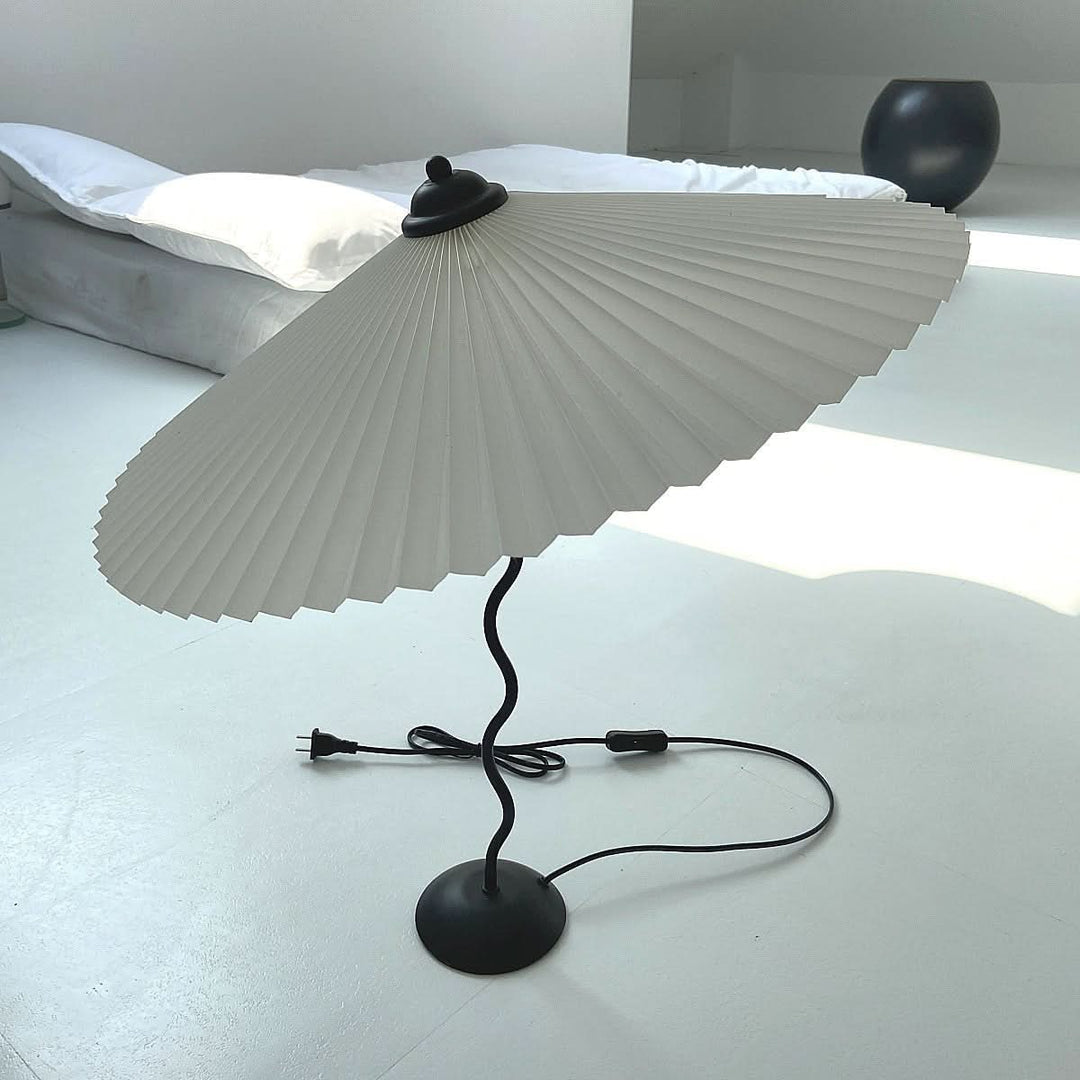 Squiggle Umbrella Table Lamp – Modern Twirl Design with Chrome Finish | Kalsten