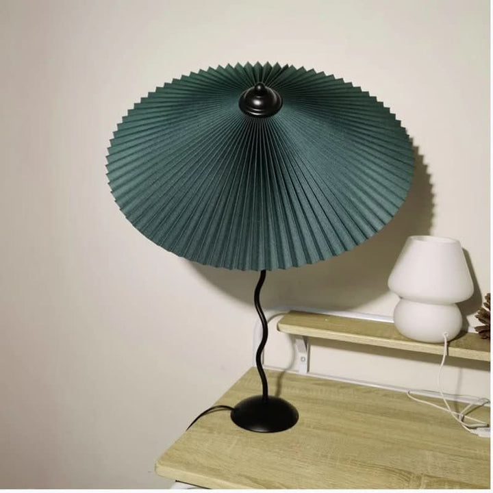 Squiggle Umbrella Table Lamp – Modern Twirl Design with Chrome Finish | Kalsten