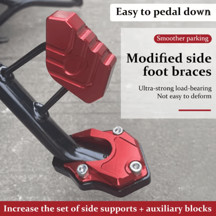Kalsten | STABILIRIDE – Aluminum Motorcycle Kickstand Pad for Secure Parking