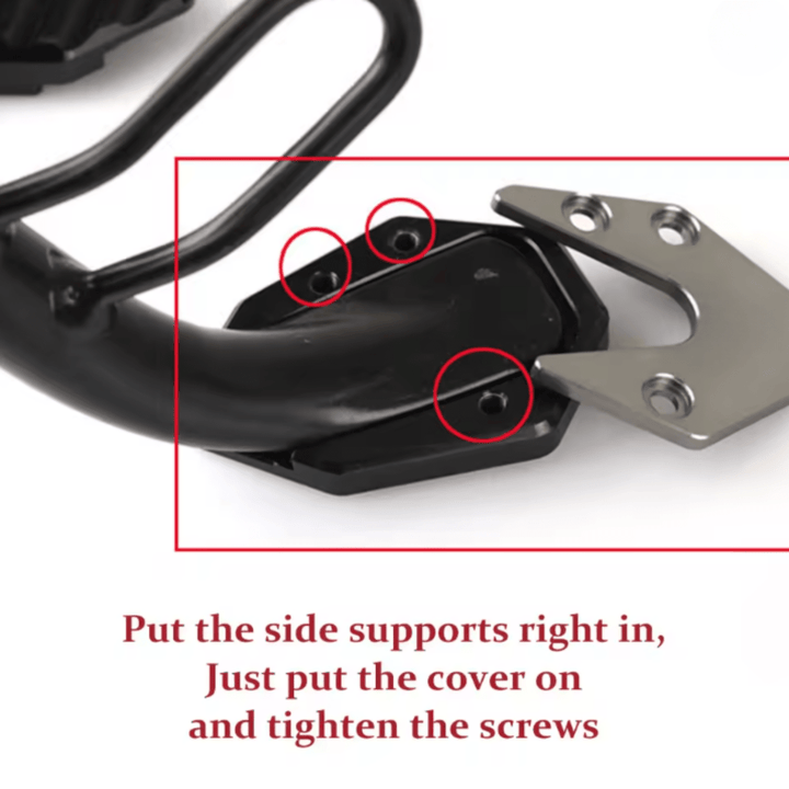 Kalsten | STABILIRIDE – Aluminum Motorcycle Kickstand Pad for Secure Parking