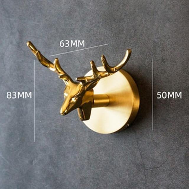 Golden Brass Wall Hooks – Handmade Animal Designs for Stylish Wall Decoration | Kalsten