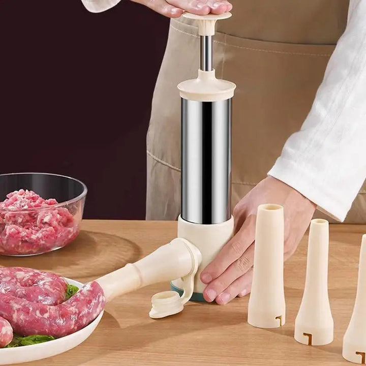 Manual Stainless Steel Sausage Stuffer with 4 Nozzles | Kalsten