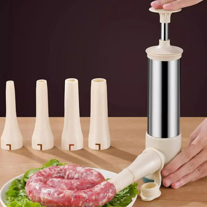 Manual Stainless Steel Sausage Stuffer with 4 Nozzles | Kalsten