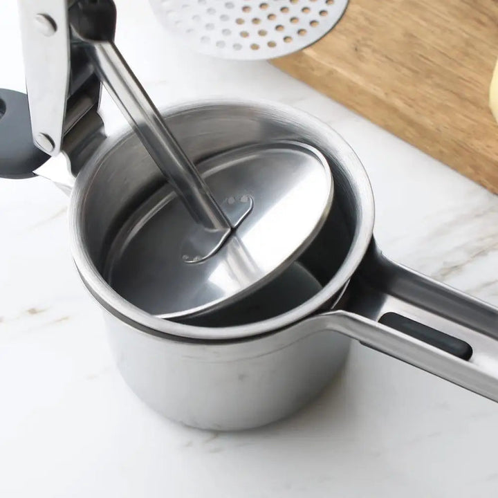 Stainless Steel Potato Press with 3 Fineness Discs | Kalsten