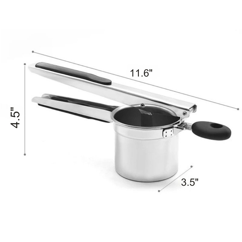 Stainless Steel Potato Press with 3 Fineness Discs | Kalsten