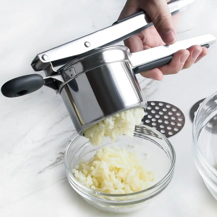 Stainless Steel Potato Press with 3 Fineness Discs | Kalsten