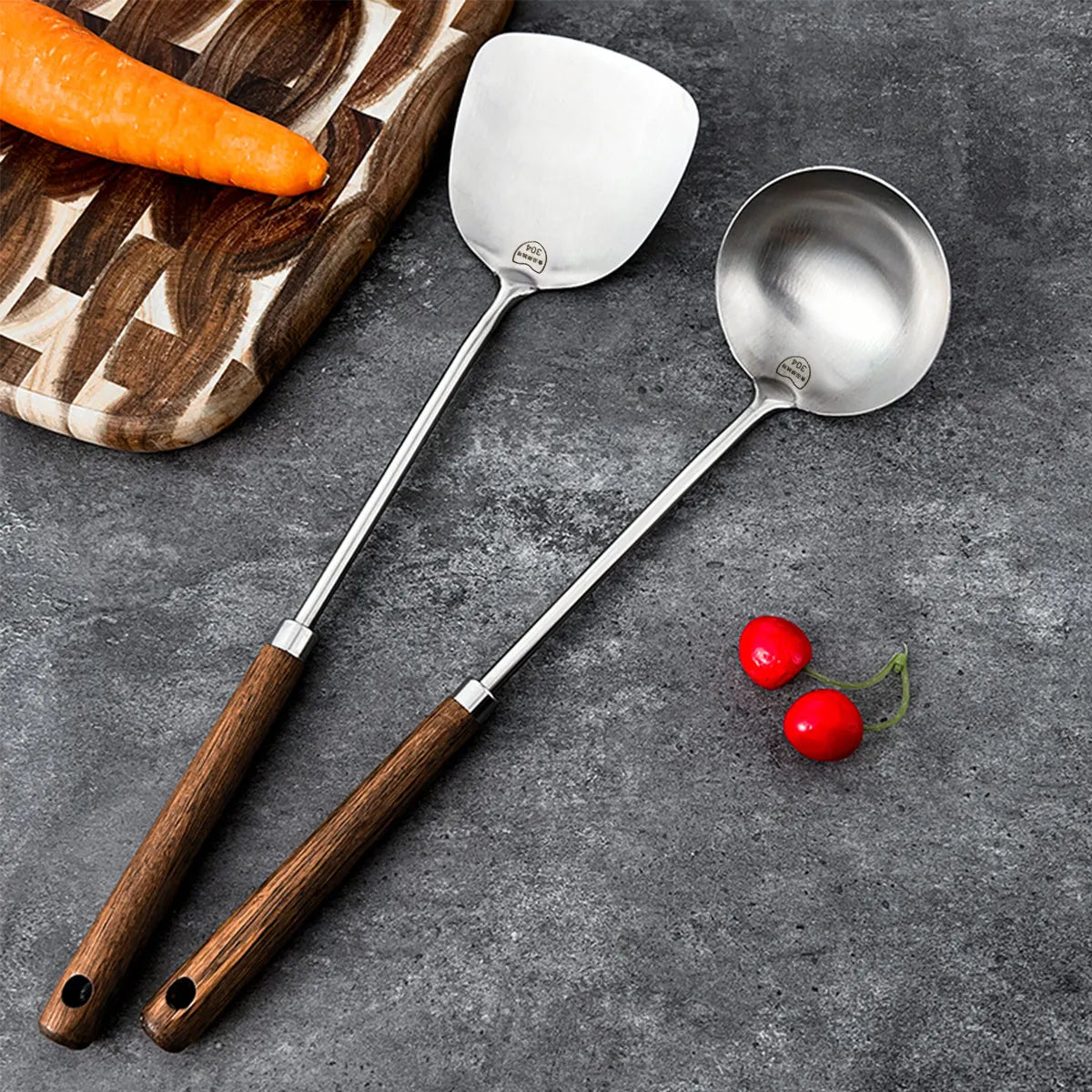 Stainless Steel Turner Wooden Handle Spatula Kitchen Utensil | Skanto