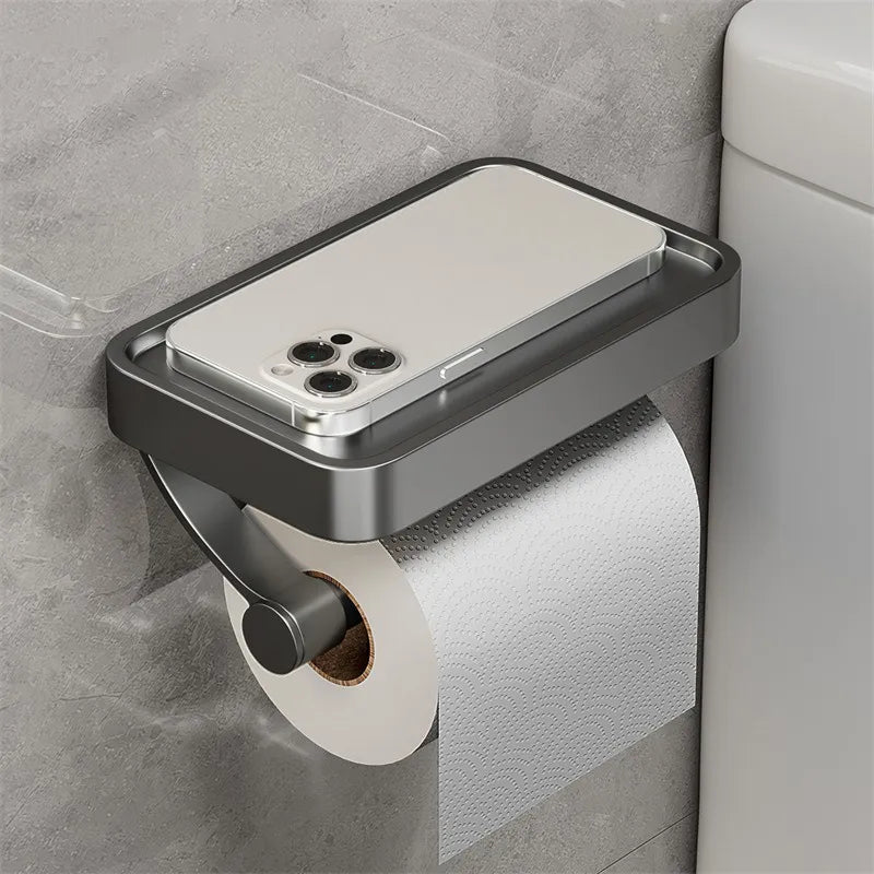 Kalsten | Stalux Toilet Roll Holder with Shelf