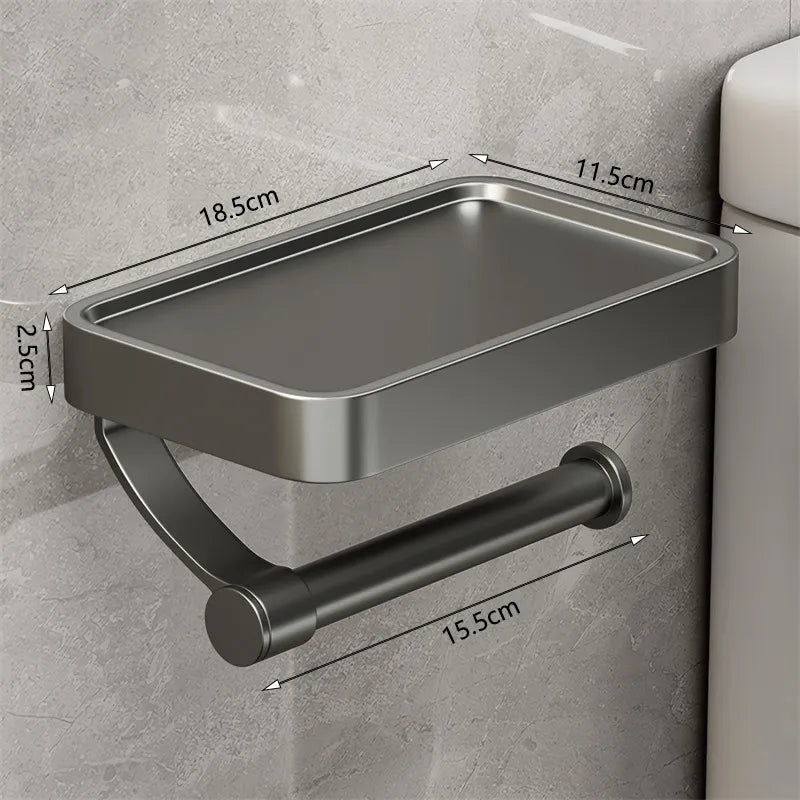 Kalsten | Stalux Toilet Roll Holder with Shelf