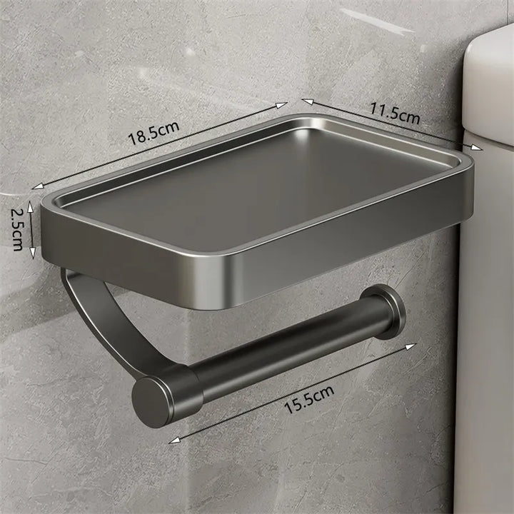 Kalsten | Stalux Toilet Roll Holder with Shelf