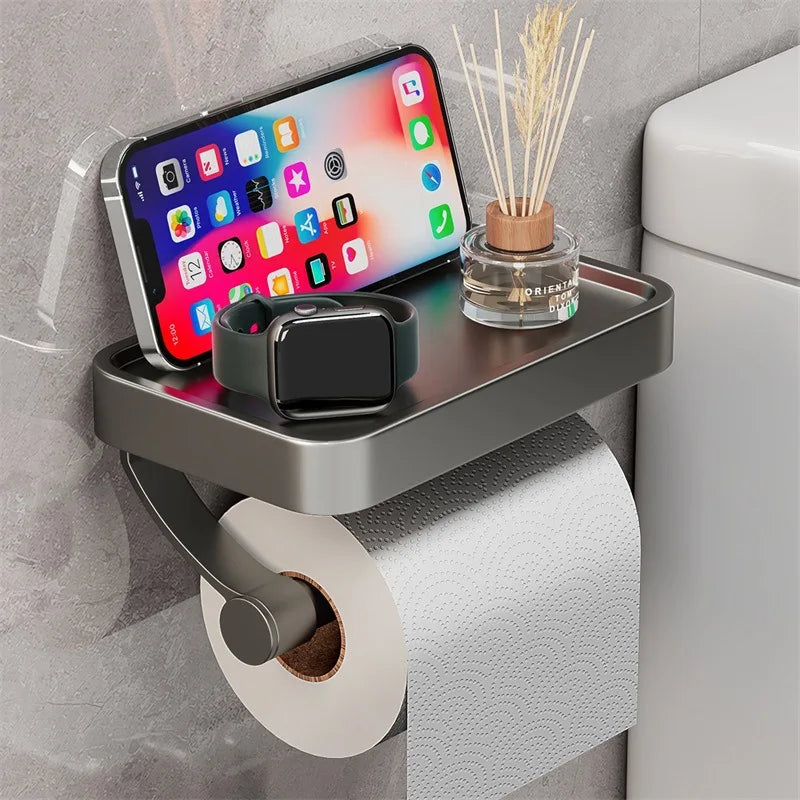 Kalsten | Stalux Toilet Roll Holder with Shelf