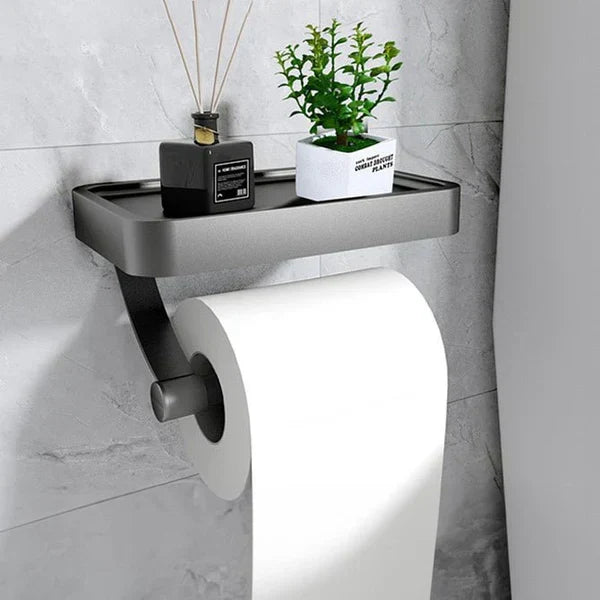 Kalsten | Stalux Toilet Roll Holder with Shelf