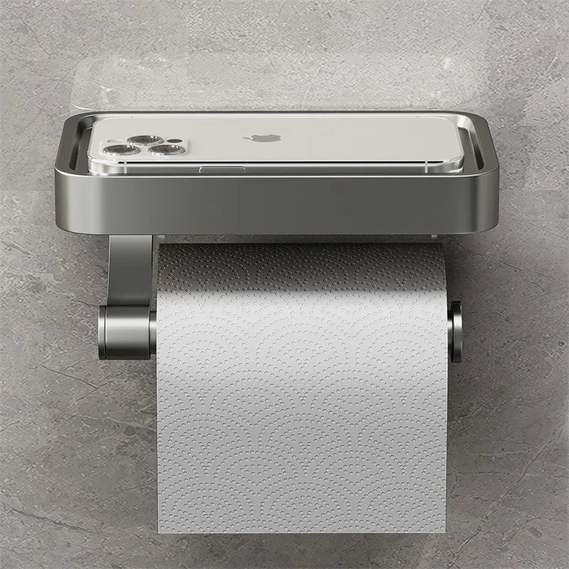 Kalsten | Stalux Toilet Roll Holder with Shelf