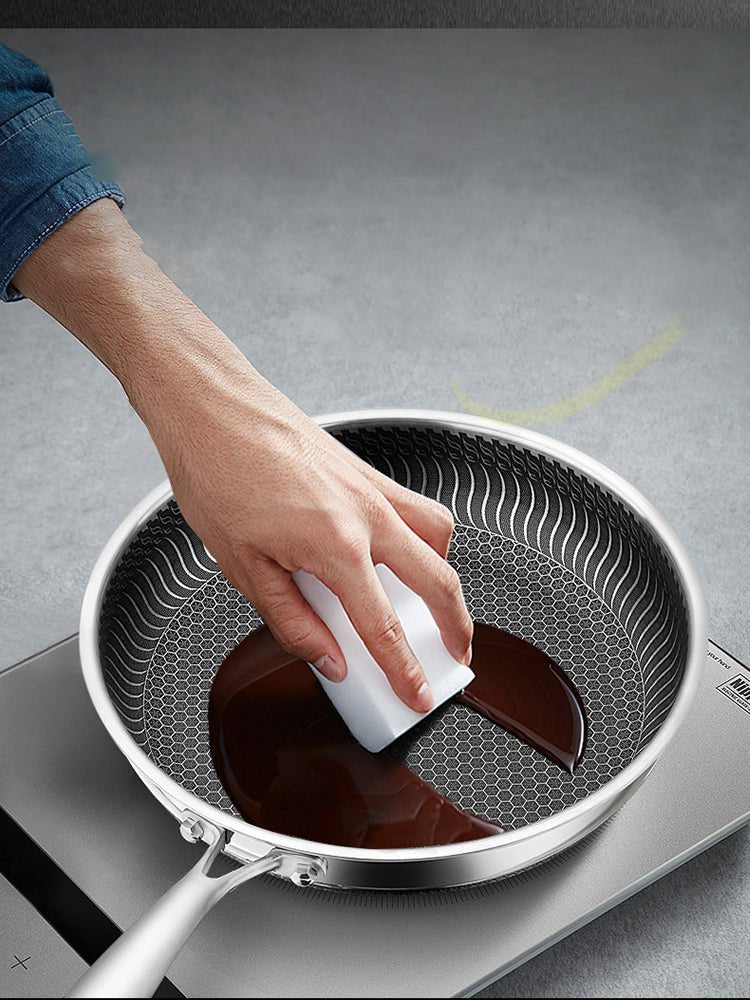 Kalsten | FERROFLAME – Stainless Steel Frying Pan with Honeycomb Heat Distribution