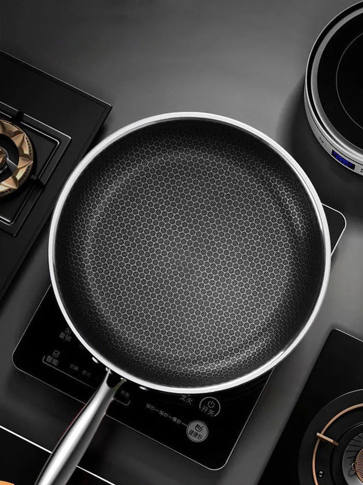 Kalsten | FERROFLAME – Stainless Steel Frying Pan with Honeycomb Heat Distribution