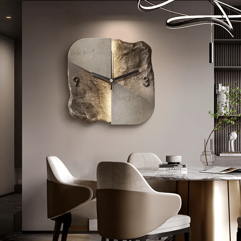 Kalsten | StoneAura – Modern Sandstone-Effect Wall Clock with Silent Quartz