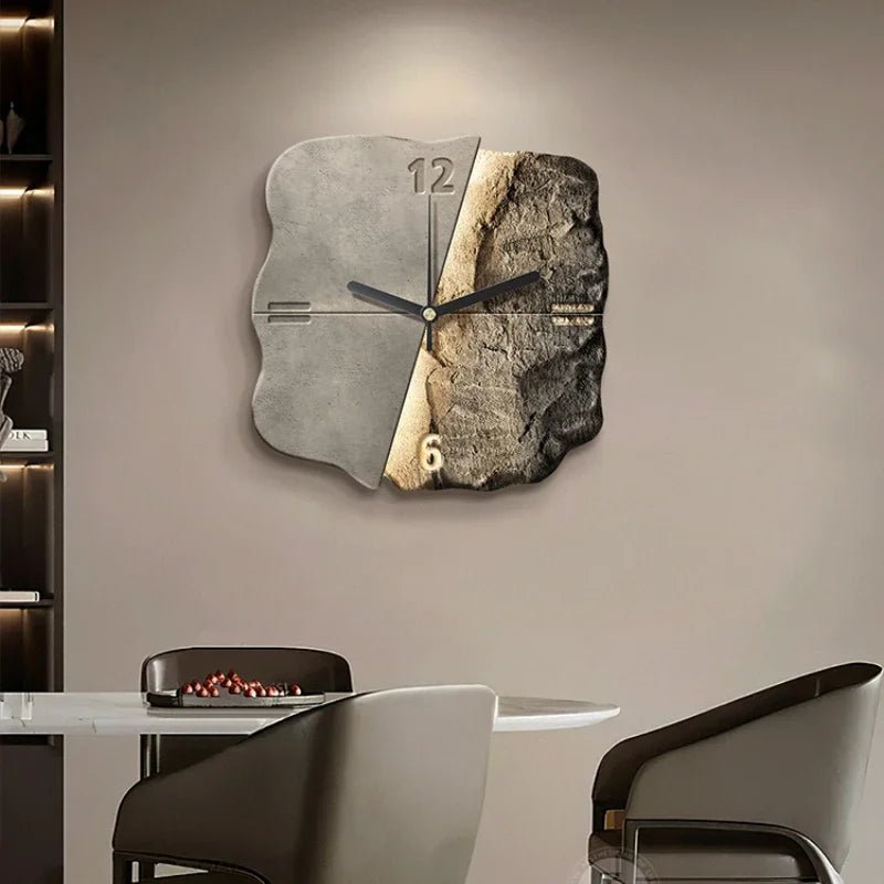 Kalsten | StoneAura – Modern Sandstone-Effect Wall Clock with Silent Quartz