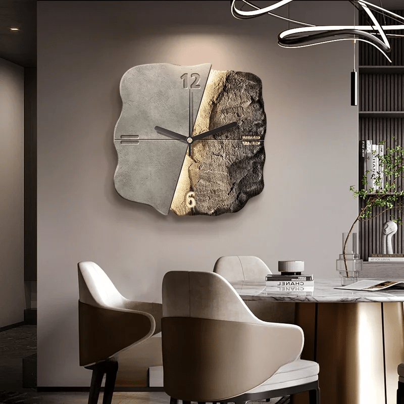Kalsten | StoneAura – Modern Sandstone-Effect Wall Clock with Silent Quartz