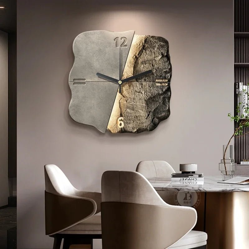 Kalsten | StoneAura – Modern Sandstone-Effect Wall Clock with Silent Quartz