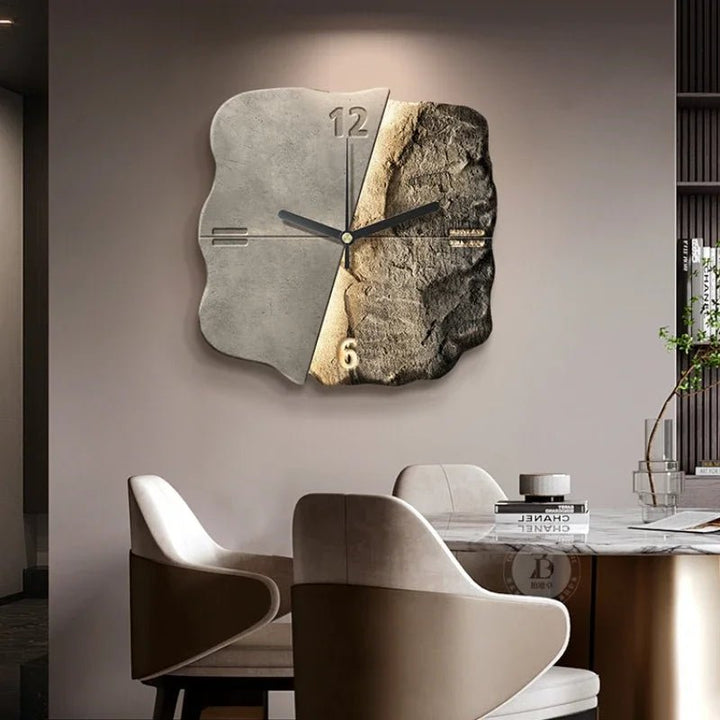 Kalsten | StoneAura – Modern Sandstone-Effect Wall Clock with Silent Quartz