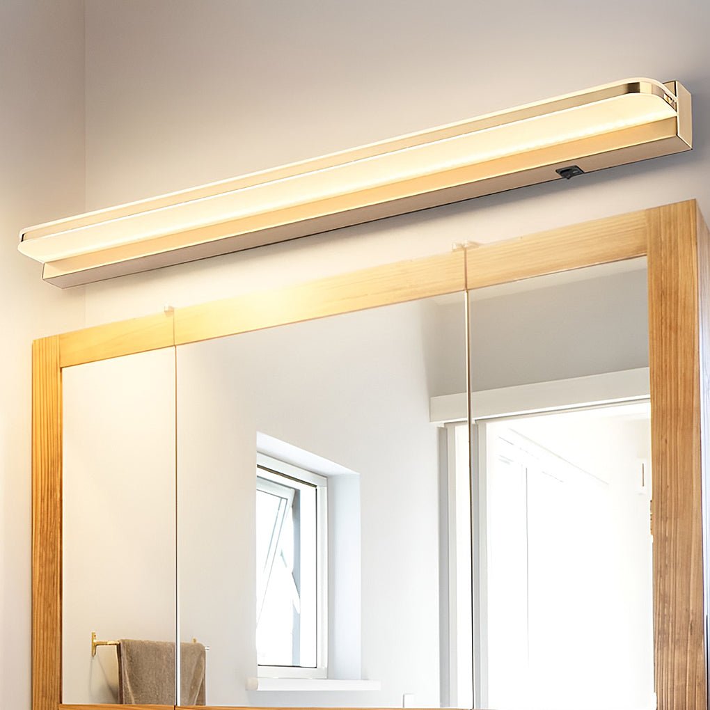 LED Bathroom Vanity Light with Wall-Mounted Panel and Polished Iron Trim | Kalsten
