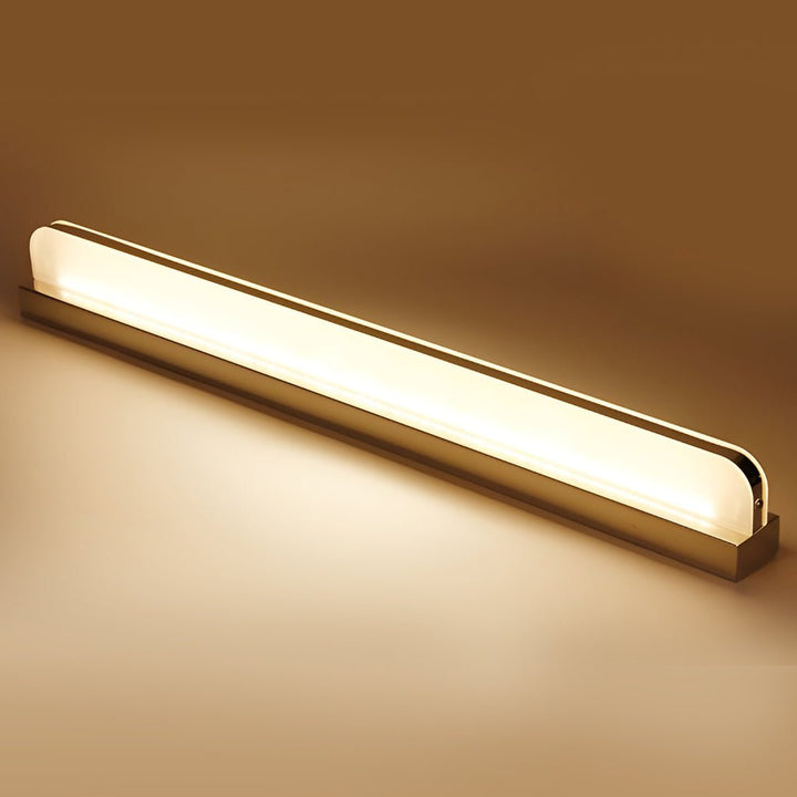 LED Bathroom Vanity Light with Wall-Mounted Panel and Polished Iron Trim | Kalsten